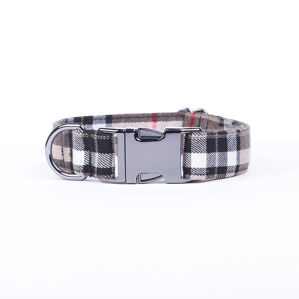 Awesome Paws Hondenhalsband - Schotse Ruit Beige Bruin