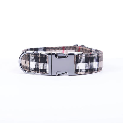 Awesome Paws Hondenhalsband - Schotse Ruit Beige Bruin