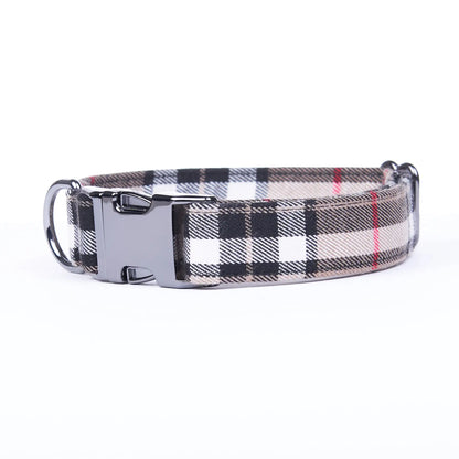 Awesome Paws Hondenhalsband - Schotse Ruit Beige Bruin