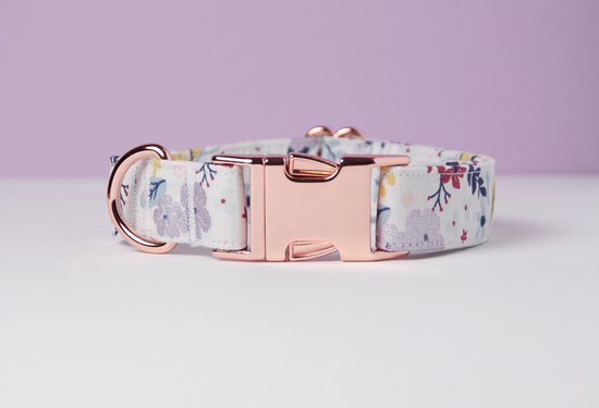 Awesome Paws Hondenhalsband - Mini Flowers White Garden