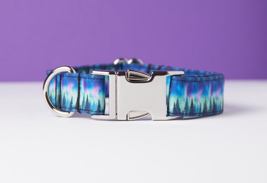 Awesome Paws Hondenhalsband - Noorderlicht Aurora Forest