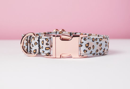 Awesome Paws Hondenhalsband - Panterprint Roze Blauw