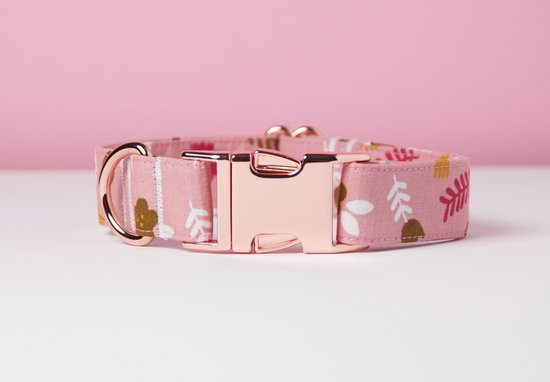 Awesome Paws Hondenhalsband - Roze Floral Patroon Pink