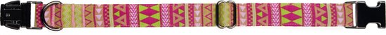 Awesome Paws Hondenhalsband - Azteken Patroon Groen Roze