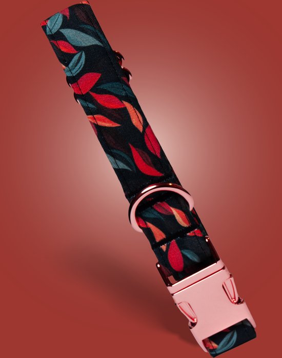 Awesome Paws Hondenhalsband - Herfst Groen Rood Blad