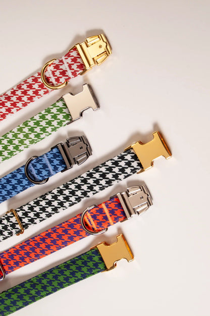 Awesome Paws Hondenhalsband - Pied de Poule Groen Blauw