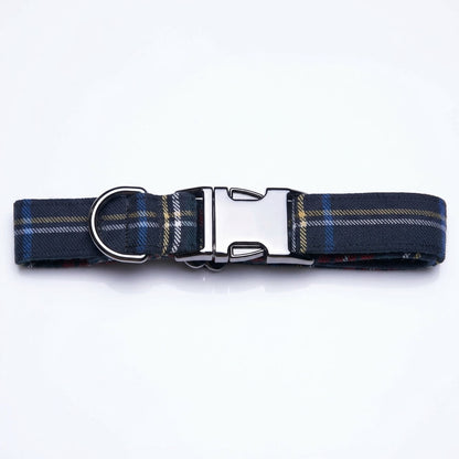 Awesome Paws Hondenhalsband - Schotse Ruit Navy Blauw