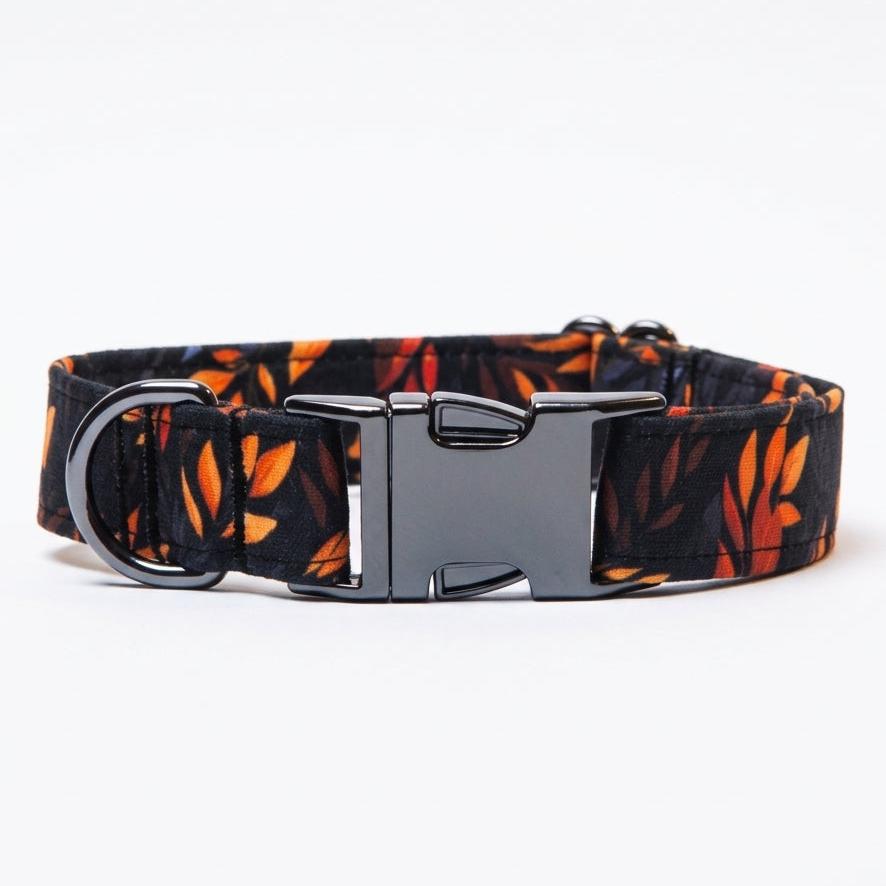 Awesome Paws Hondenhalsband - Herfst Geel Oranje Bloemen