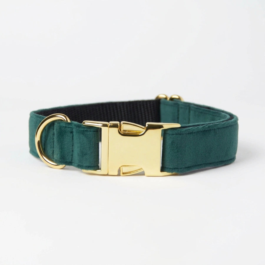 Awesome Paws Hondenhalsband - Suède Velvet Kerst Groen