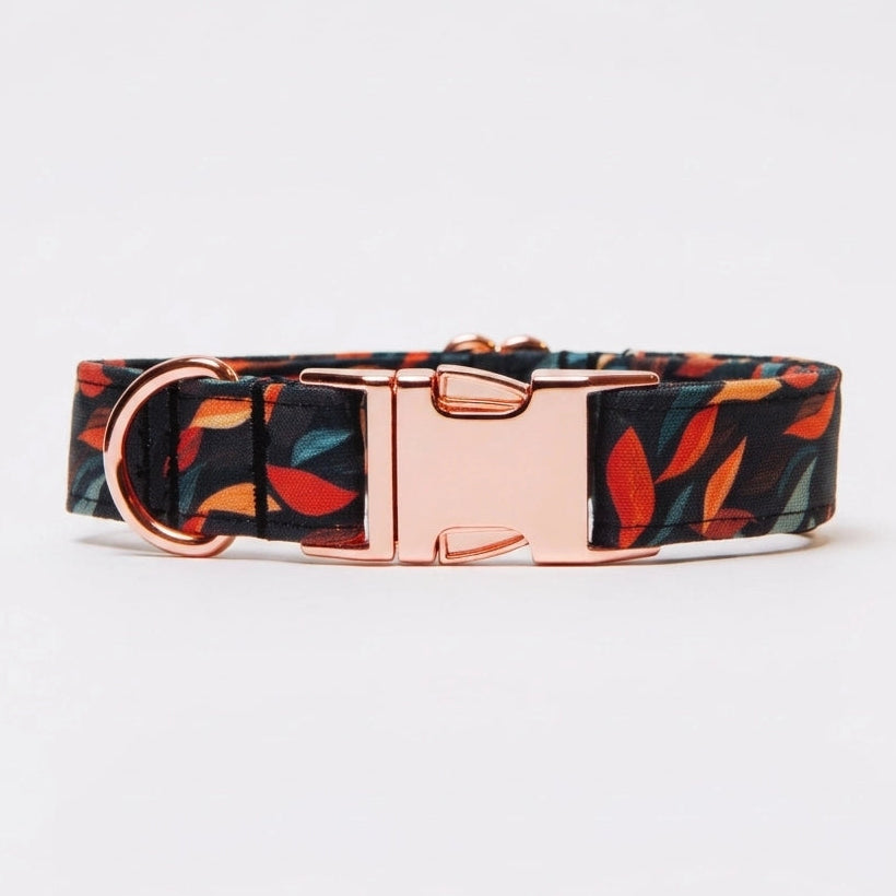 Awesome Paws Hondenhalsband - Herfst Groen Rood Blad